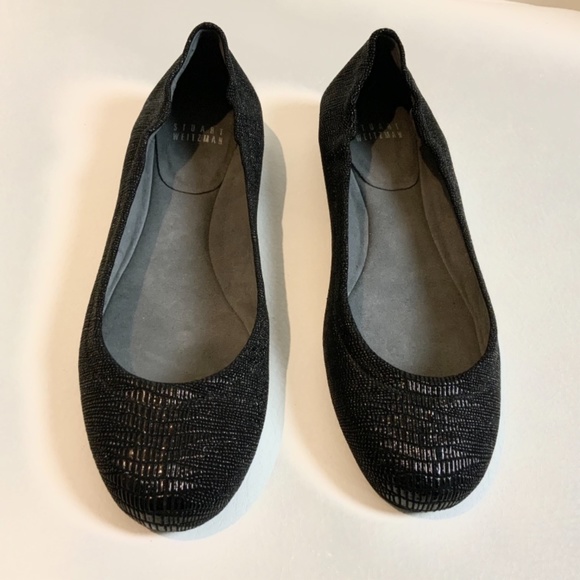 Stuart Weitzman Dotsnot Snake Black Suede Leather Ballet Flat Heel Shoe Pump 6.5 - Picture 9 of 15